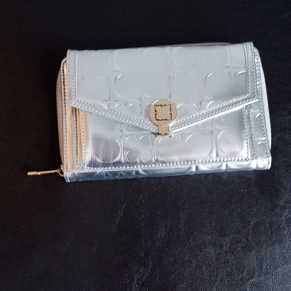 Liz Claiborne Silver and Gold Clutch Wallet